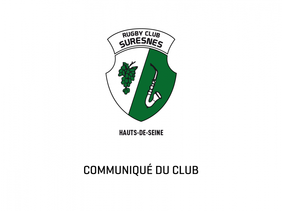 Communiqué du Rugby Club Suresnes Hauts-de-Seine