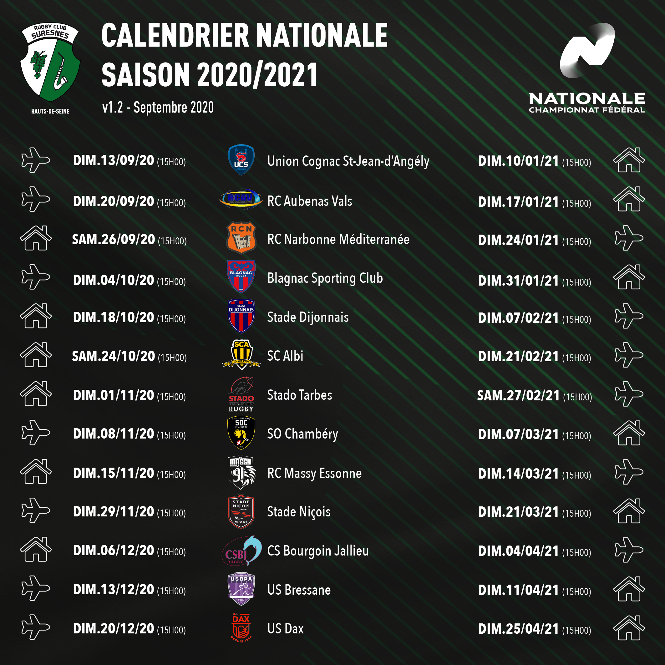Calendriers calendrier rcs 2021