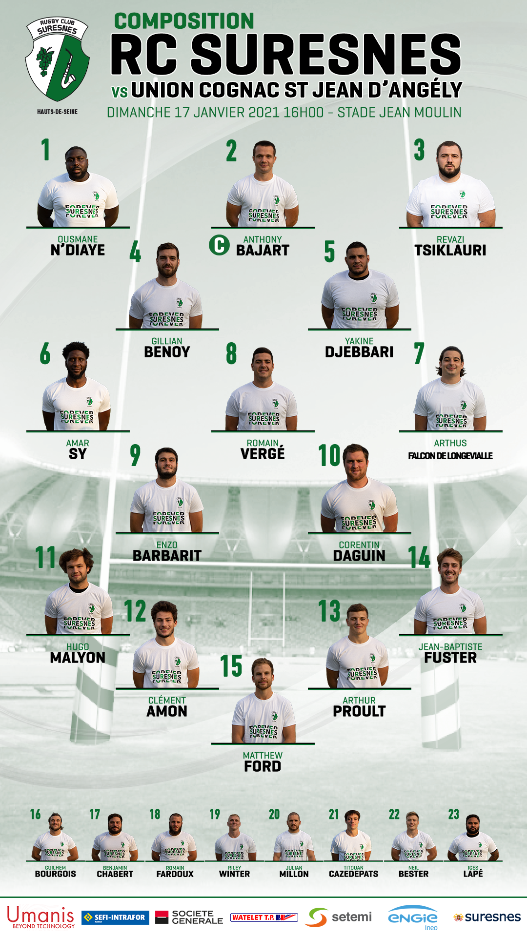 La compo du RC Suresnes