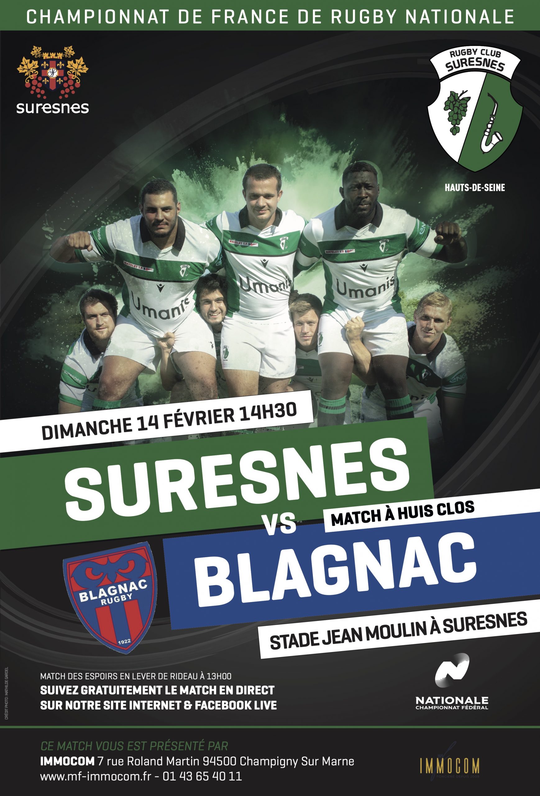 Affiche Rugby Suresnes Blagnac