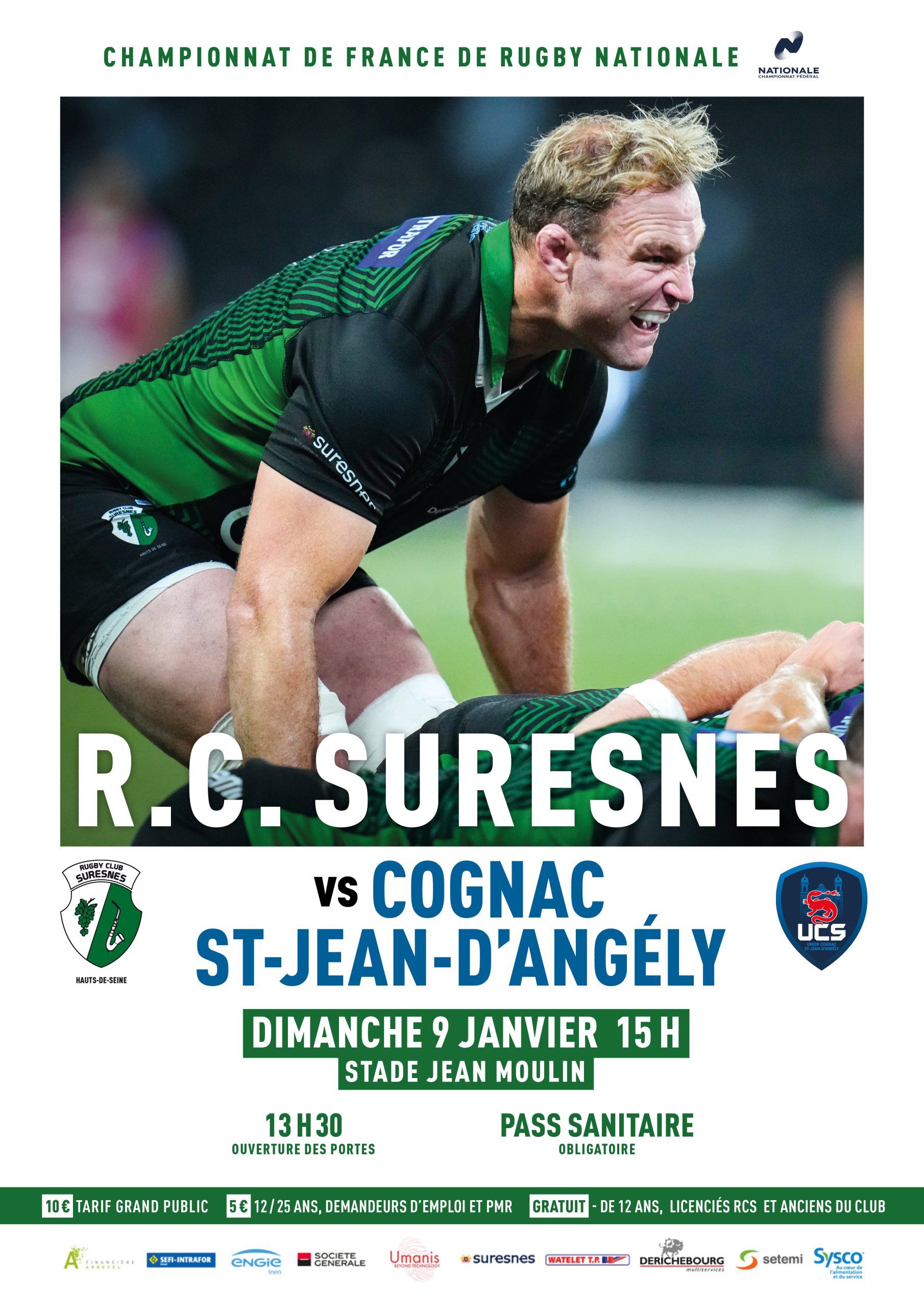 RC Suresnes – Cognac-Saint Jean d’Angély : ne ratez pas la première de 2022 !
