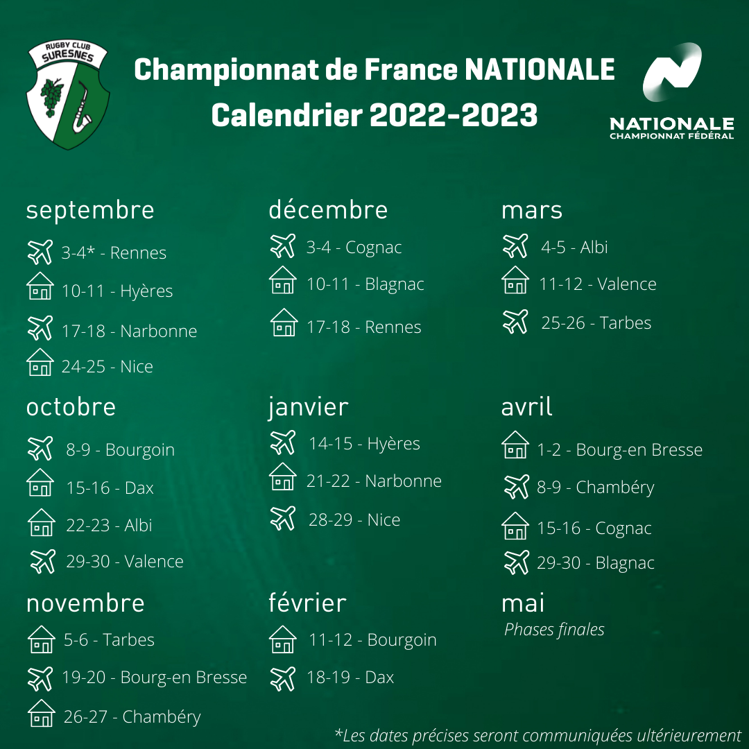 Calendrier 2022-2023