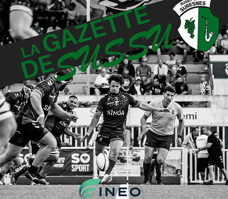 Photo d'un coup d'envoi d'un match de l'équipe du Rugby Club Suresnes, illustration de la Gazette de Sussu