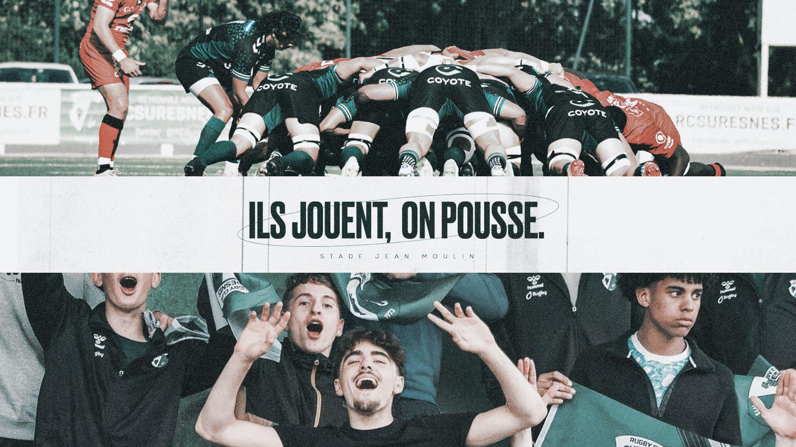 Visuel promouvant les abonnements annuels au Rugby Club Suresnes, pour la saison de Nationale 2025-2026