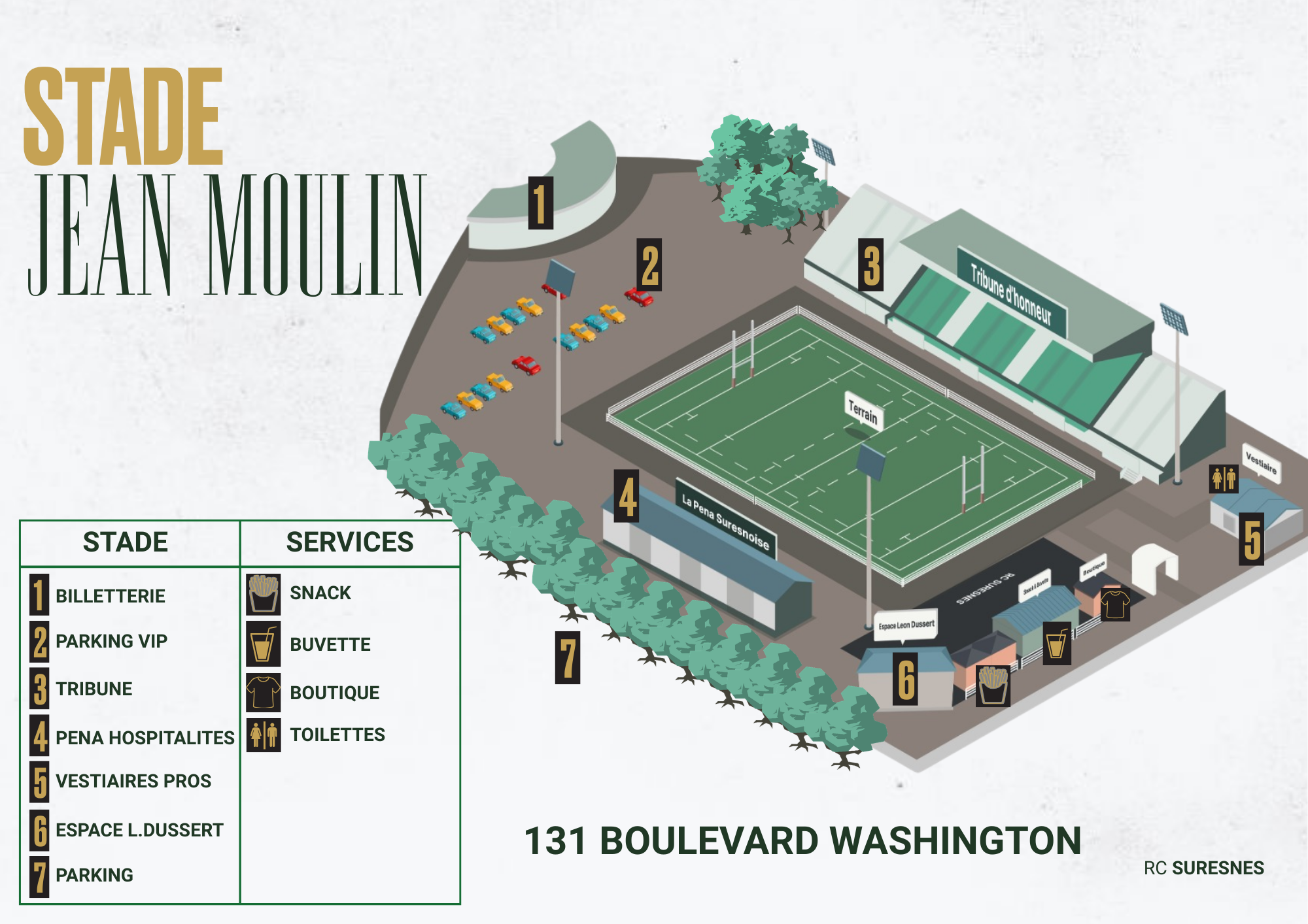 Plan du Stade Jean Moulin – RC Suresnes