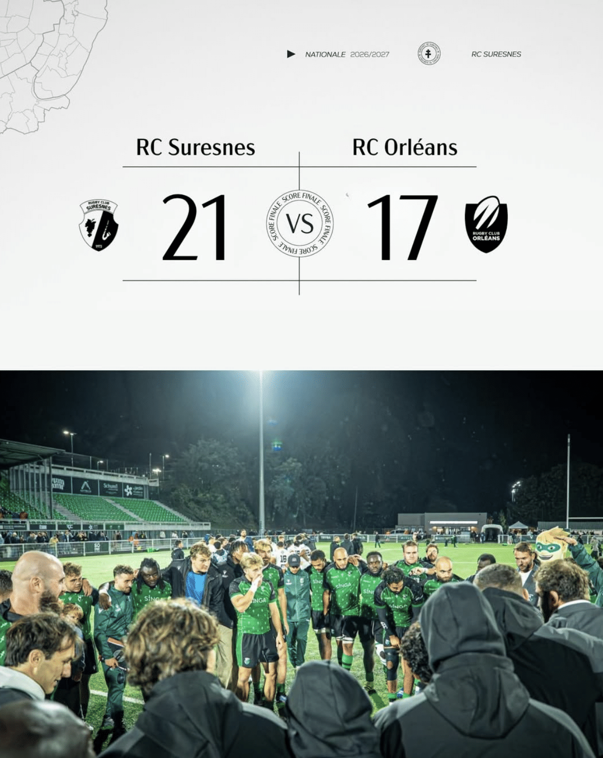 Victoire Suresnes 21 - 17 Orléans