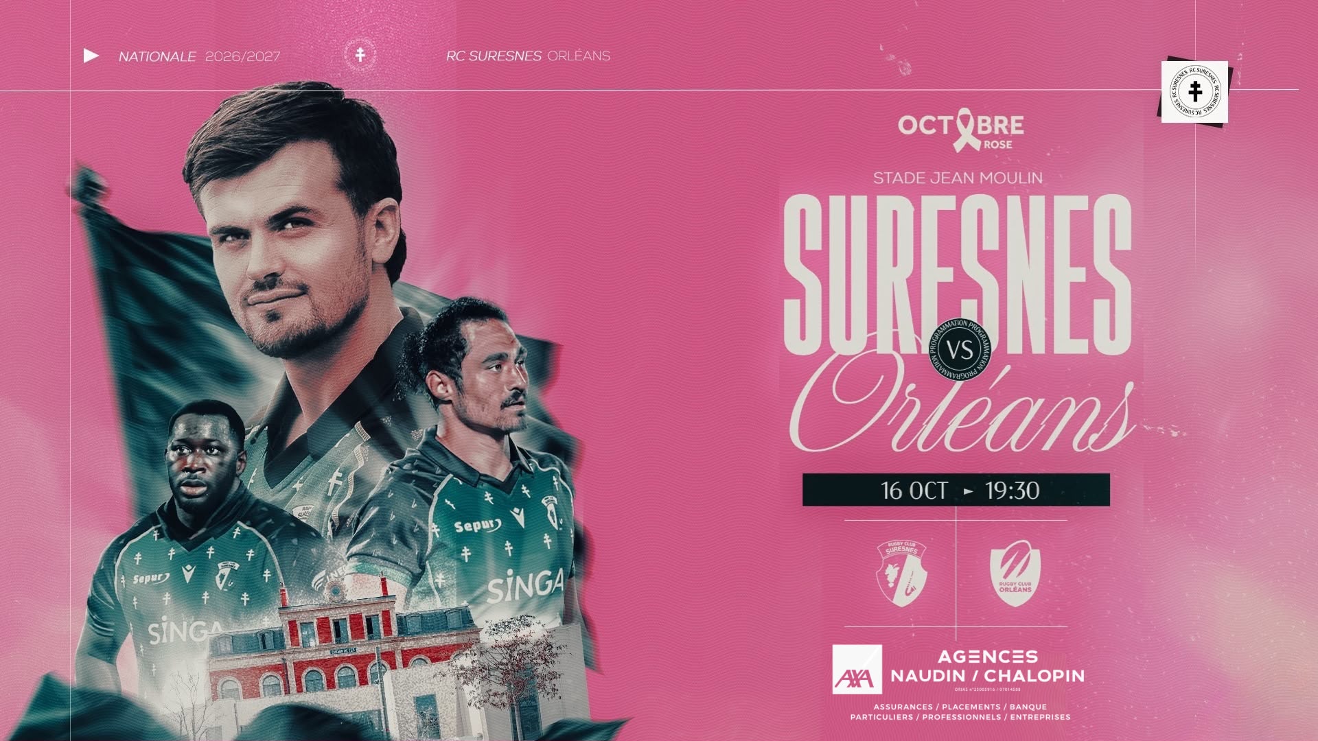 RC Suresnes contre Orléans, vendredi 16 octobre 2026